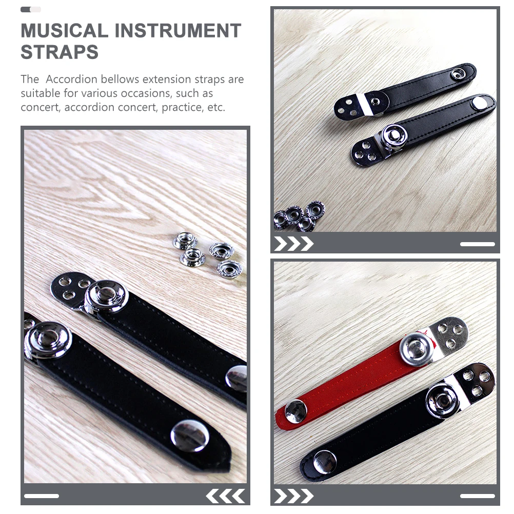 

Accordion Bellows Straps Metal Connector Double Layer Black 8 2cm Center Cowhide Musical Instrument Accessories