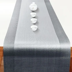 Home PVC Waterproof Oil-proof Tea Table Runner Simple All-match Rectangle Dining Table Runner Non-slip Breathable Table Runner