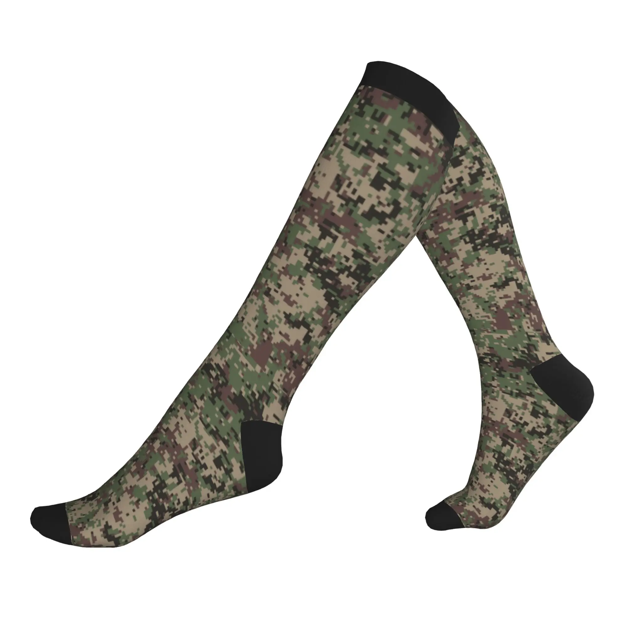 

Marpat Camo Men's Sports Compression Socks Unisex Fun 3D Printing Woodland Camouflage Dress Socks
