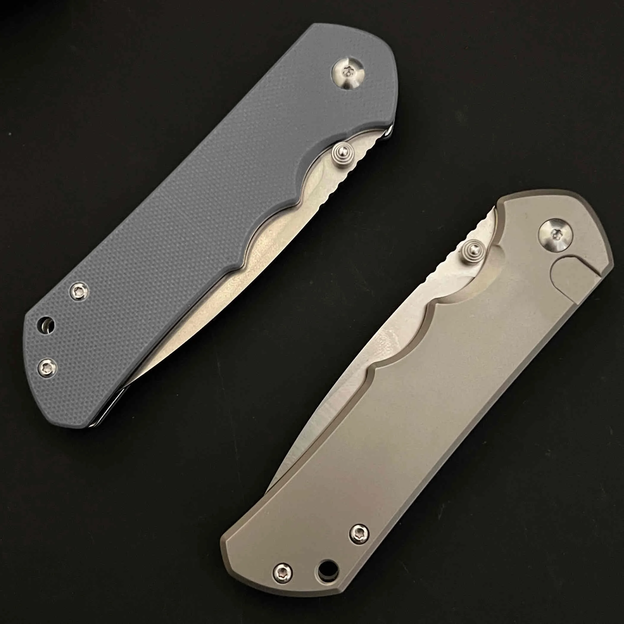 新しい G10 ハンドルとチタン合金ハンドル D2 鋼フルーツ折りたたみサバイバル EDC 戦術的なアウトドアツールナイフ