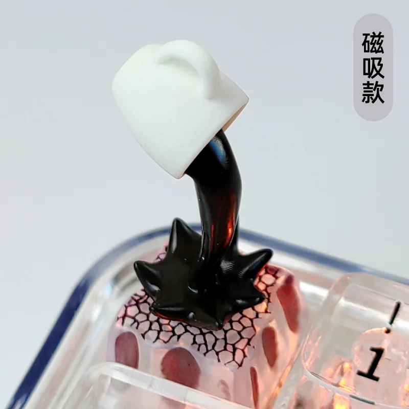 

Keycaps Coffee Flowing Mugs Mechanical Keyboards Translucent Parodies High-End Decorations Personalized Keycaps