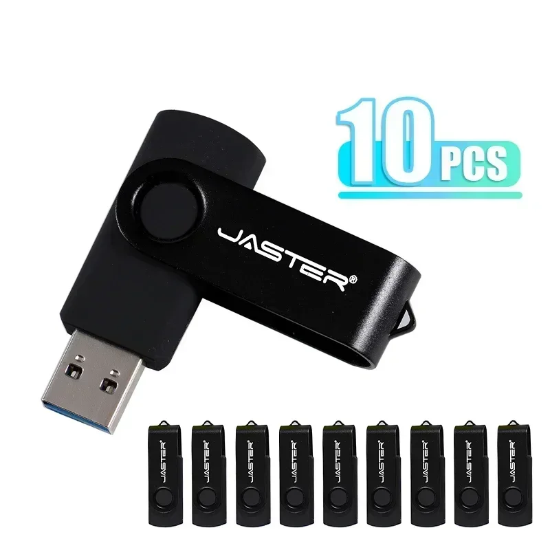 Hurtownia 10PCS-LOT 128GB Pamięć flash USB Obrotowa pamięć 64GB Czarny pendrive 32GB Pamięć USB 16GB 8GB 4G Prezenty Breloczek do kluczy