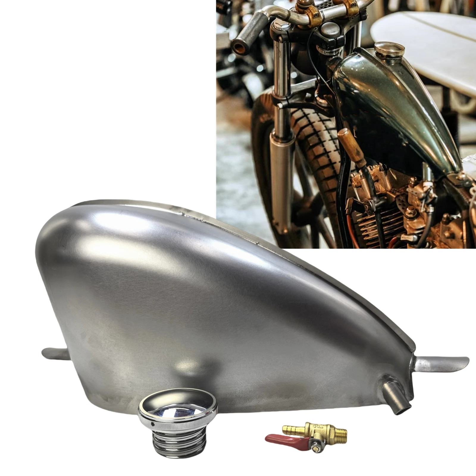 

7L Oil Petrol Gas Fuel Tank Universal Fit For All Motorcycle