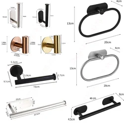 Hanging Paper Roll Towel Holder Stainless Steel Adhesive Wall Mount Bathroom Toilet Storage Stand Kitchen Organizer Napkin Rack