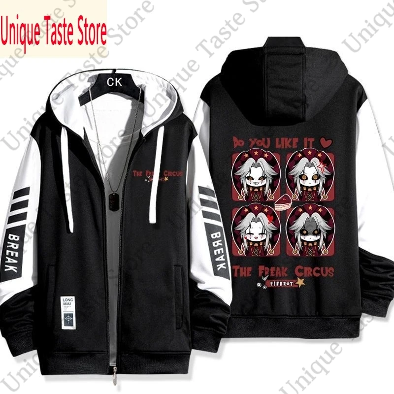 The Freak Circus Zipper Hoodie Cartoon Fashion Pierrot Print Hoodies Thick Hoodie Men Women Autumn Zip Up Sweatshirt Jacket