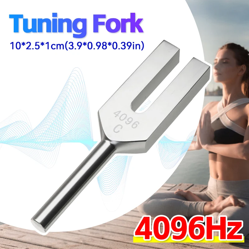 Horquilla de afinación de energía de alta frecuencia, herramienta médica de cristal de 4096HZ, aleación de aluminio, terapia de vibración de sonido curativo
