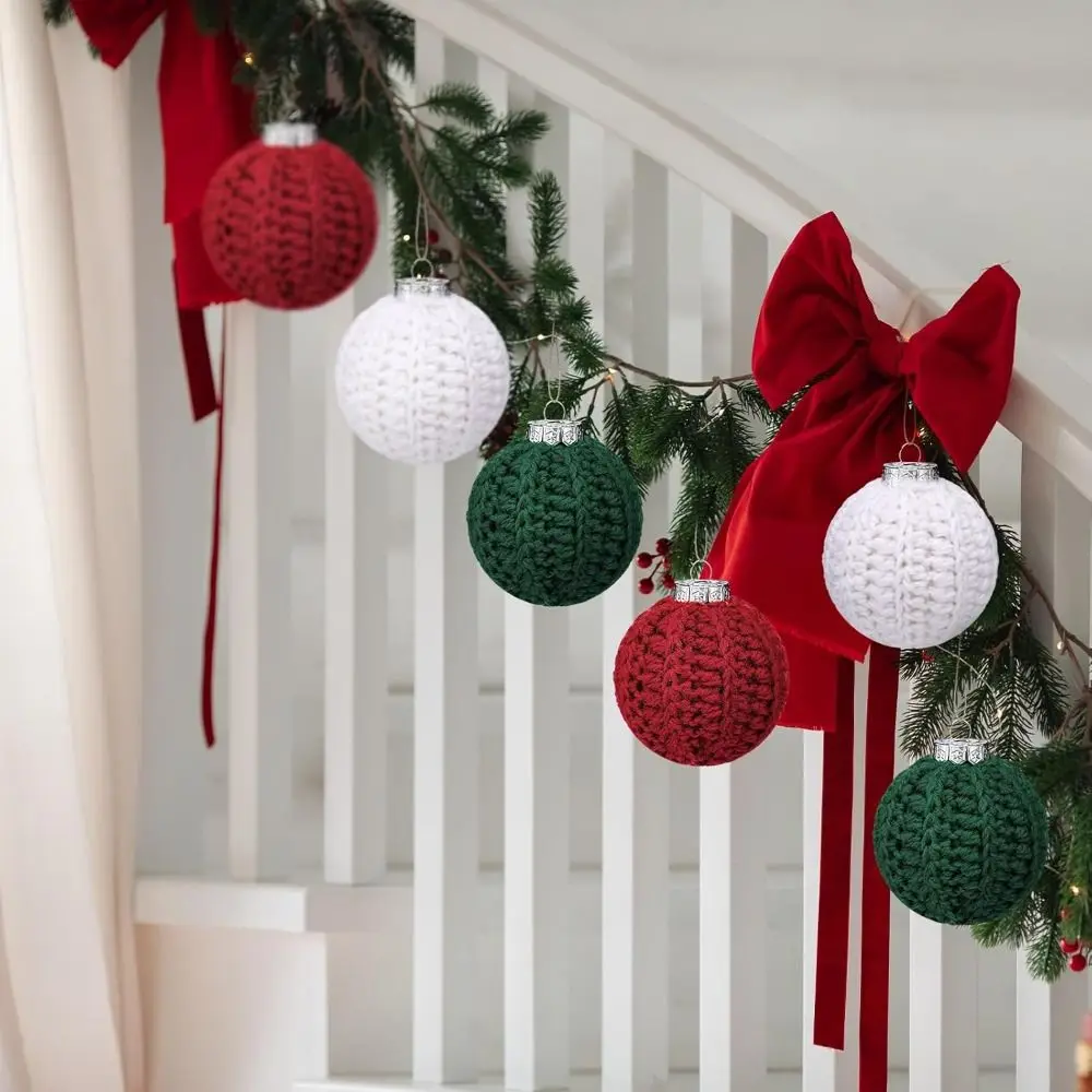 New Crochet Christmas Ball 6cm Gift Ball Xmas Tree Hanging Pendant Xmas Baubles Xmas Ornament Ball Christmas Decorations