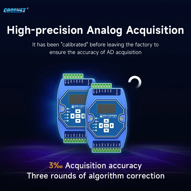 6AI RS485 RJ45 Etherent Analog and Digital Acquisition Control CDSENET ME31-XAXX0600 ModBus TCP RTU I/O Networking Module