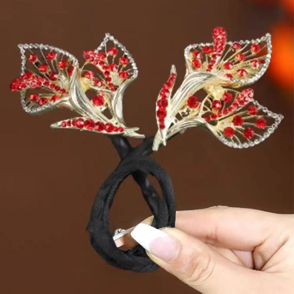 Rhinestone Flower Hair Clip Whale Tail Rhinestone Flower Hair Clip Lazy Hair Curler Deft Bun Maker Elegant Hair Clip For Women image 4
