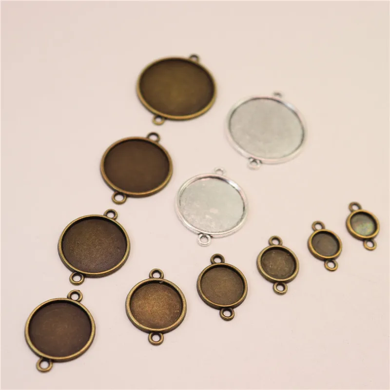 BoYuTe (200 Pieces/Lot) Fit 8-10-12-14-16-18-20-25MM Cabochon Connecting Pendant Base DIY Alloy Jewelry Accessories