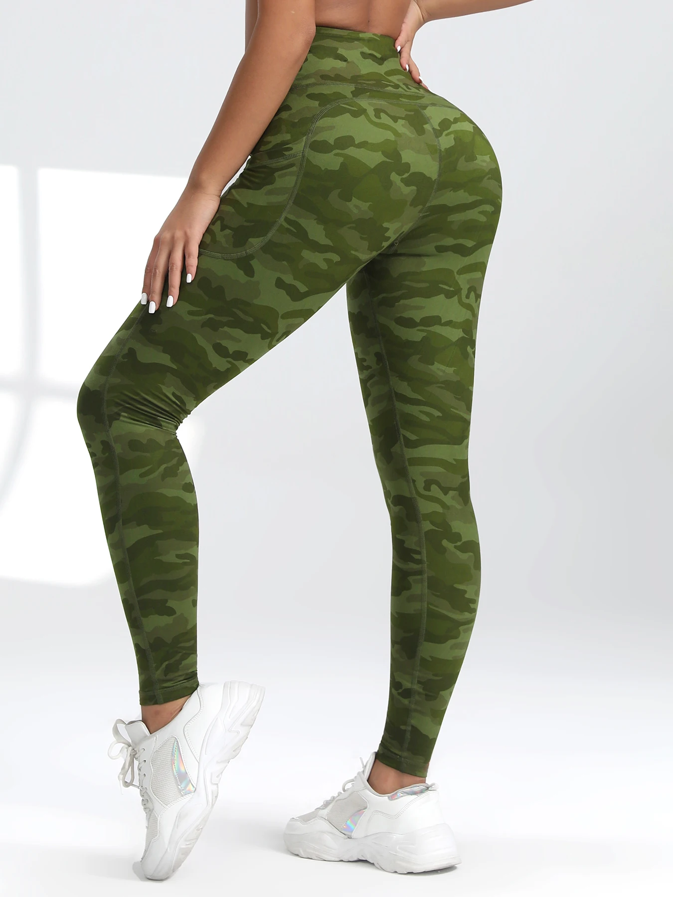 SVOKOR-mallas deportivas con estampado Digital para mujer, pantalones de Yoga con bolsillos, cintura alta, levantamiento de glúteos, gimnasio, Fitness, ropa informal ajustada