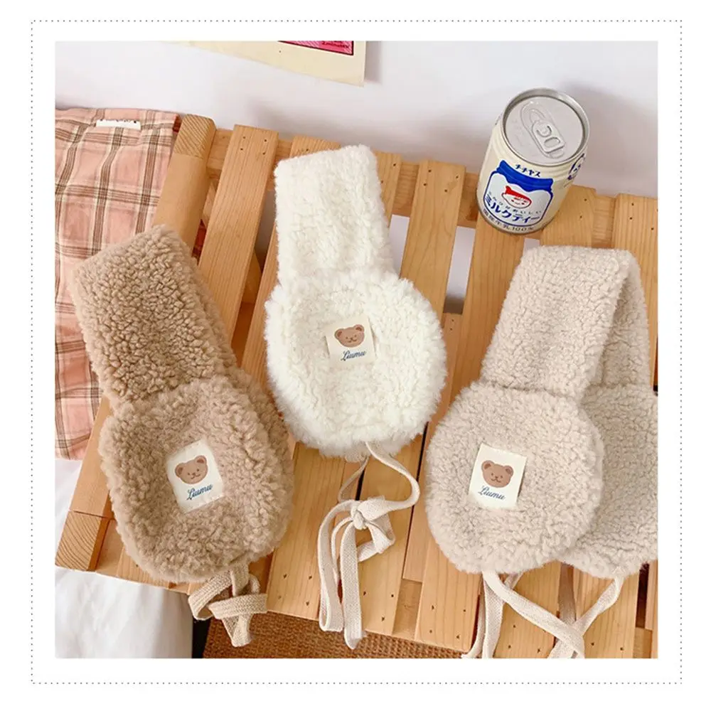 جديد لطيف الدب التعادل غطاء للأذنين يندبروف الباردة حماية الأذن أدفأ في الهواء الطلق ركوب طوي لينة إيرفلاب النساء الفتيات