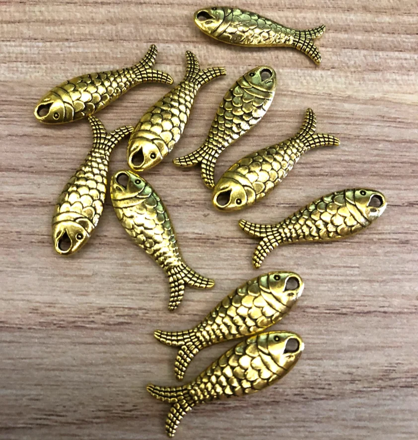 

20pcs 23*8mm Vintage animal fish design pendants for handmade jewelry accessories Zinc Alloy Metal HW3738