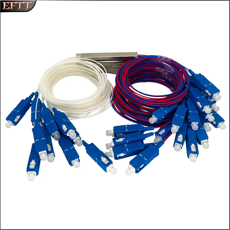 Divisor de fibra óptica PLC 1X2 SC/UPC de alta calidad, divisor G657A1 de modo único de 0,9mm, herramienta de conector de PVC FTTH SM 1m