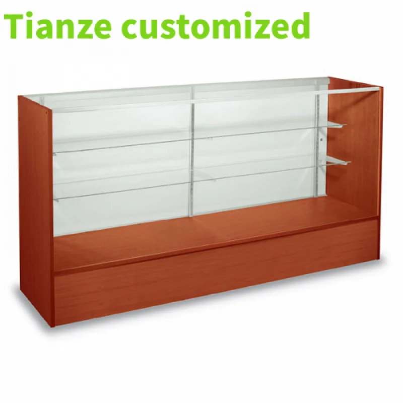 

(customized)Cherry 6ft Glass Counter Knocked Down Smoke Retail Shop Display Cabinet with LED Light