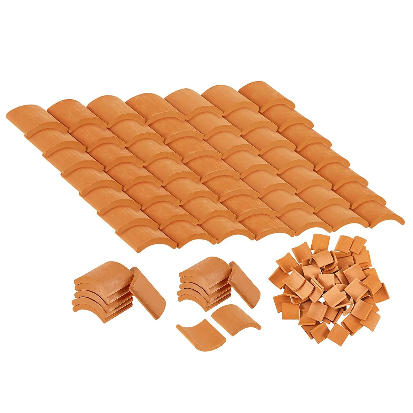 100 Pcs Roof Tiles Building Set Miniature Tiles Mini Shingles Fake Tile Kitchen Garden Accessories