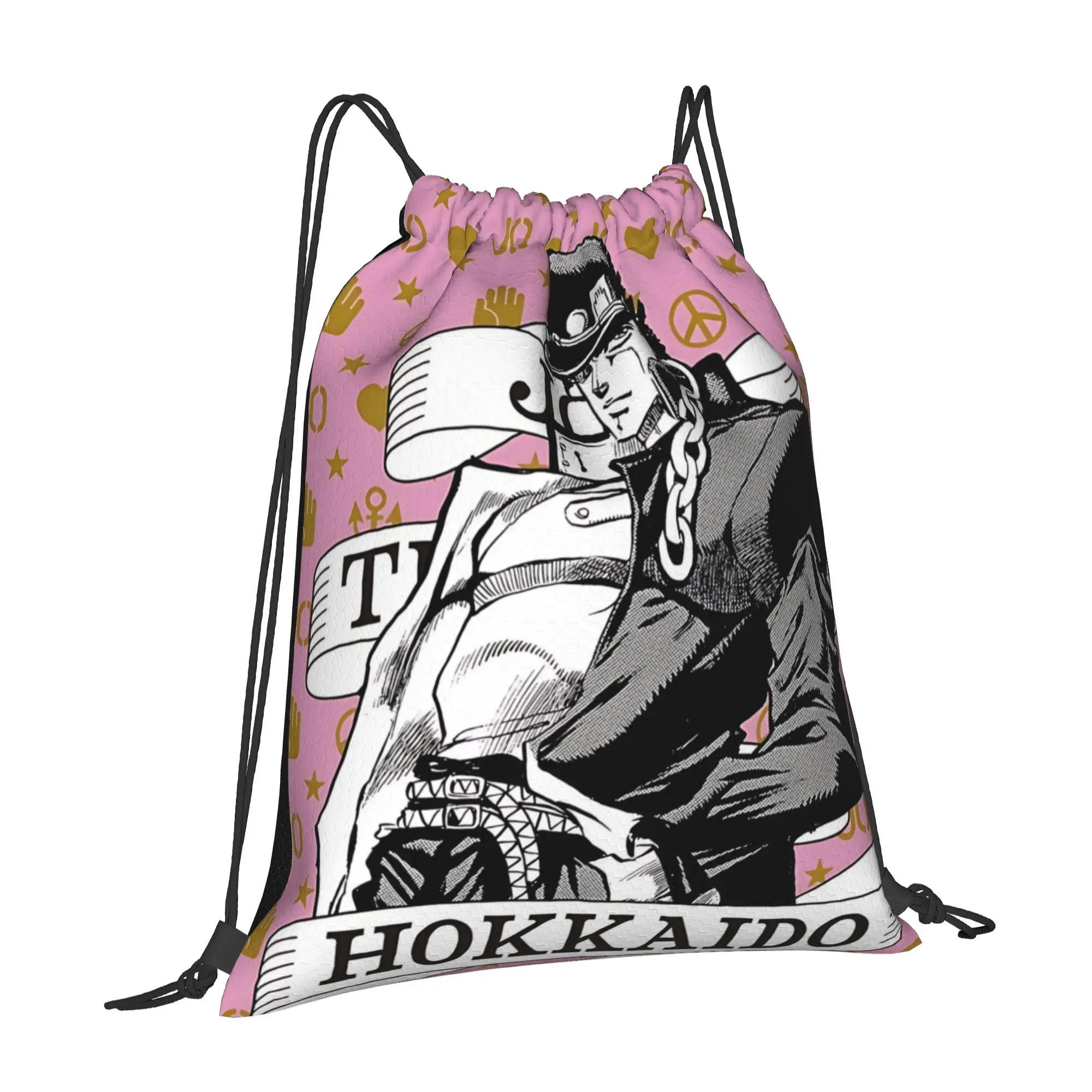 sports Pouch Jojo's Bizarre Adventure World  Portable Hiking Drawstring Bags Riding Backpack Gym Clothes Storage Backpacks