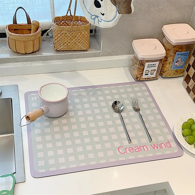 

Kawaii Leather Dining Table Mat Cartoon Placemat Countertop Absorbent Pad Insulation Mat Cup Coaster Waterproof Pet Bowl Mats