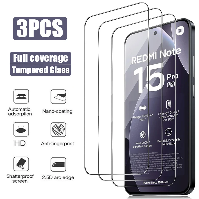 3PCS Tempered Glass…