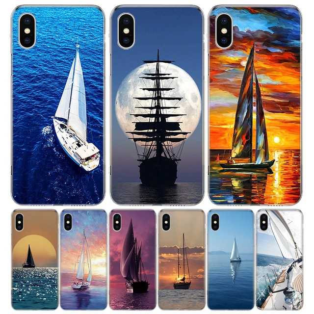 Sailing Boat Silicon Call Phone Case For Apple iPhone 16 15 14 11 Pro Max  13 Plus 12 Mini 7 8 + X XR XS SE Cover Shell 11 13 14 - AliExpress