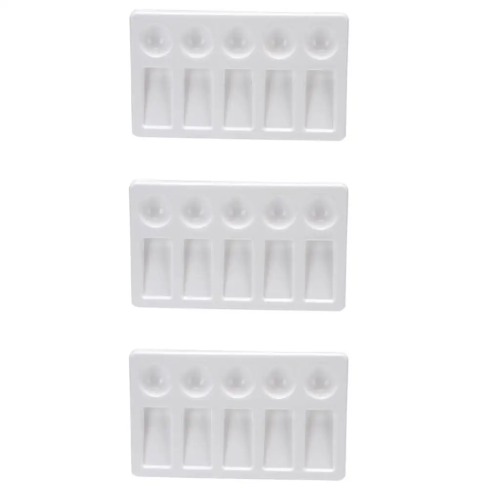 3Pcs PP Material Pigment Mixing Tray Easy-Clean Color Mixer Plate for Watercolor Painting Arts Crafts Calligraphy Drawing