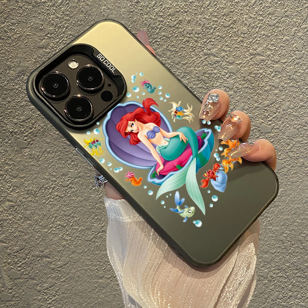 Cute Ariel The M-Mermaid Phone Case Phone Case For IPhone 16 15Plus 14 13 12mini 11Pro Max Candy Matte Shockproof Back Cover