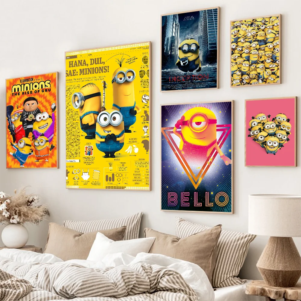 

M-minions Movie Anime Posters Sticky Whitepaper Prints Posters Artwork Kawaii Room Decor