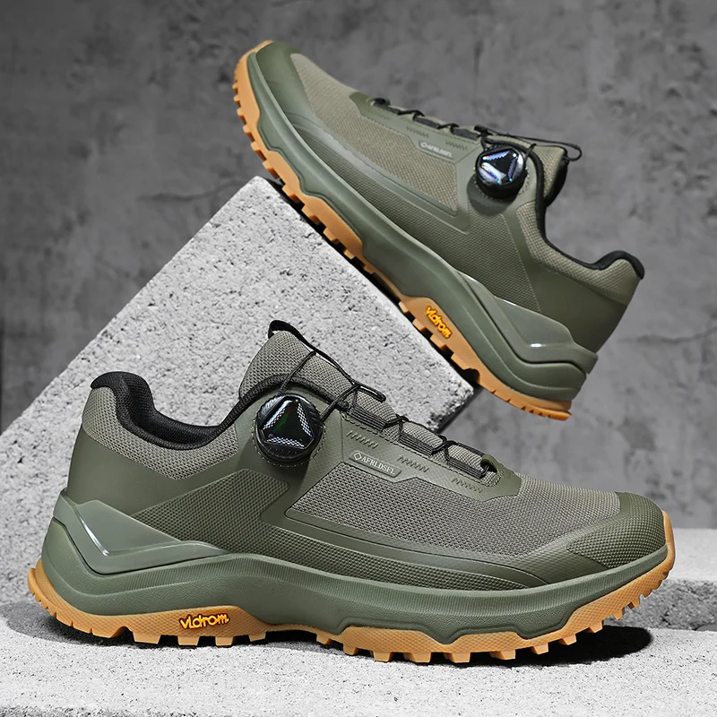 Spring Summer Urban Light Outdoor Sneakers Breathable Non-Slip Hiking Shoes Rotary Buckle Travel Shoes Mountain Climbing Shoes