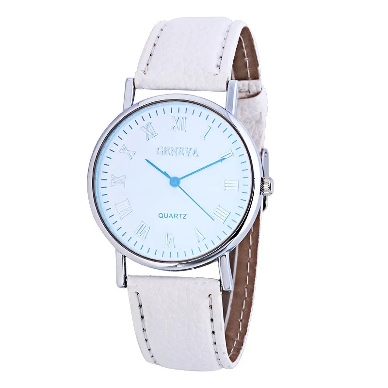 New 2024 Men Watch Roman Numerals Blu-Ray Faux Leather Band Quartz Analog Business Wrist Watch Sale Relogio Masculino Reloj 시계