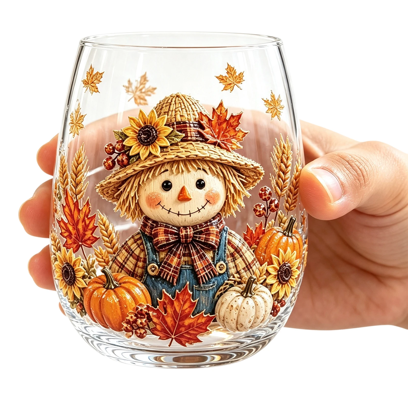 Autumn Harvest Glass Cup Set Fall Thanksgiving Themed Drinking Glass Drinking Glass Cup for Home Party Entertainment