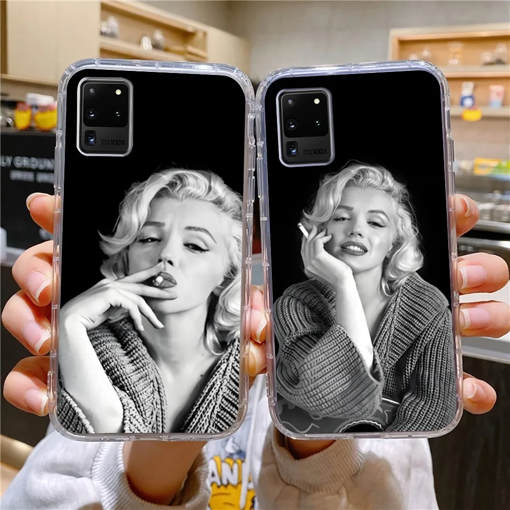 Sexy M-Marilyn M-Monroe Phone Case For Samsung Galaxy A52 A12 A51 S21 Edge S22ULTRA S23 S20LITE Plus Ultra Transparent Cover