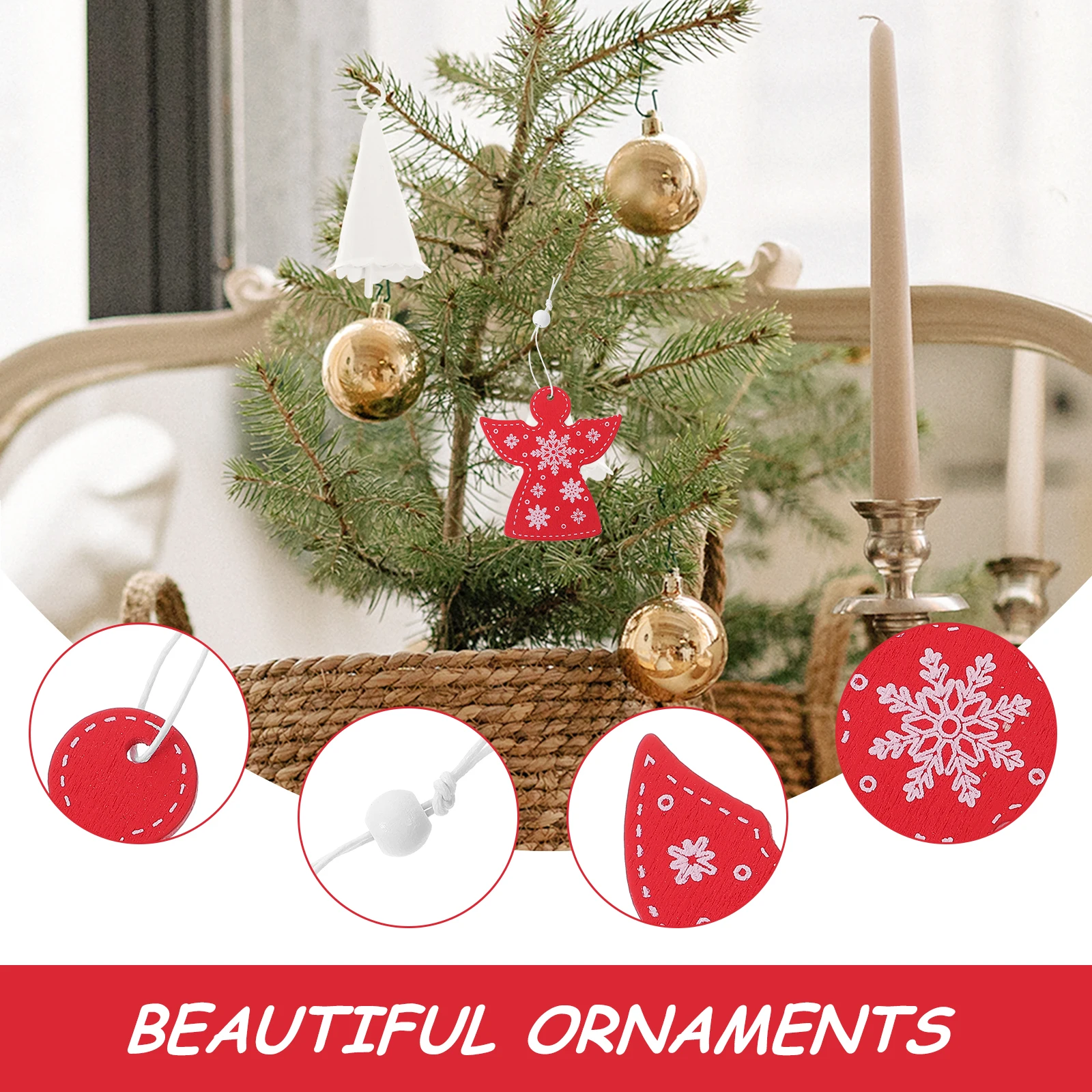 

20Pcs Wooden Xmas Angel Pendant Christmas Tree Decorations Festive Home Decor Christmas Ornaments Angel