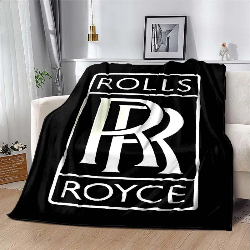 Carsupercar R-Rolls R-Royce logo flannel blanket, living room bedroom soft and comfortable blanket, car air conditioning blanket