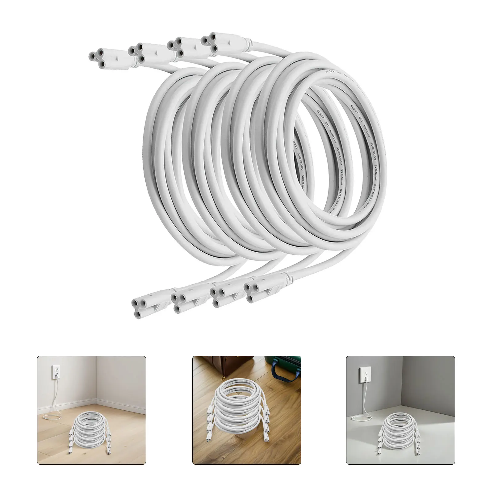 

4 шт. светодиодный встроенный трубчатый кабель T5, 3-контактный двойной соединительный кабель для светодиодного держателя лампы, розетки, трубки, шнуры питания