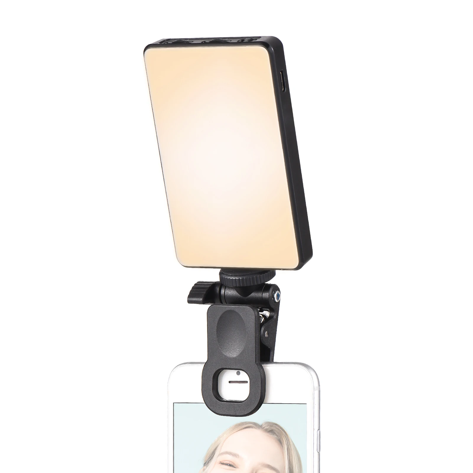 Portable Clip On Photo Light 2500K to 9000K Brightness Adjustable 12W LED Video Conference Fill Light for Computer Tablet Phone