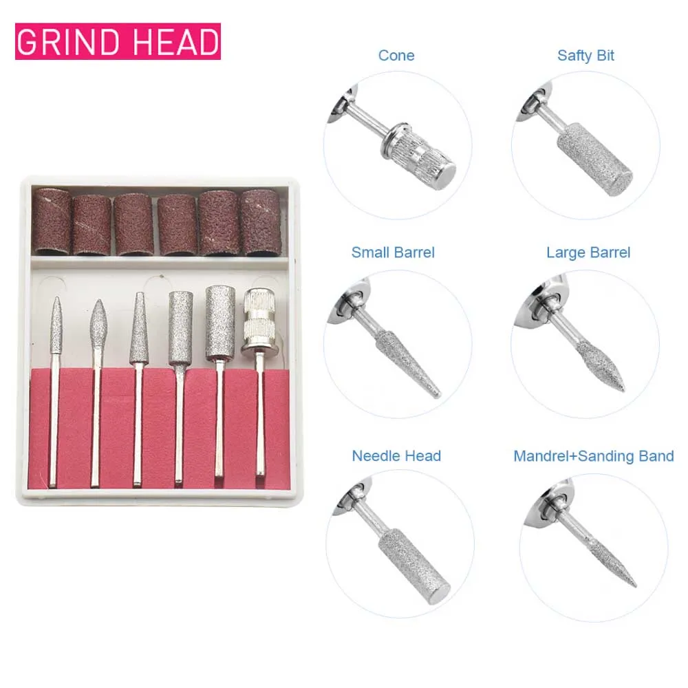 20000 tr/min professionnel perceuse à ongles ensemble limes à ongles forets Gel dissolvant de vernis outils fraises à faible bruit Kit de lime à ongles