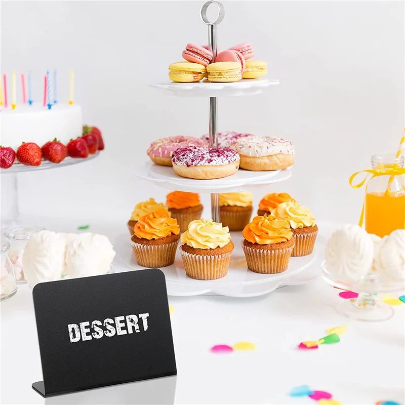 60Pcs 4 X 3 Inches Mini Chalkboard Table Tent Sign Chalkboard Buffet Tags Food Label For Party Tabletop Chalkboard Signs-B12B