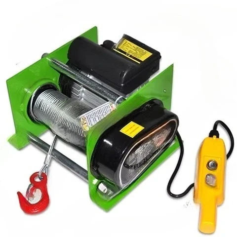 

980W/1400W Wire Rope Hoist With Wireless Remote Micro Electric Hoist Electric Winch 220V 400kg/600kg