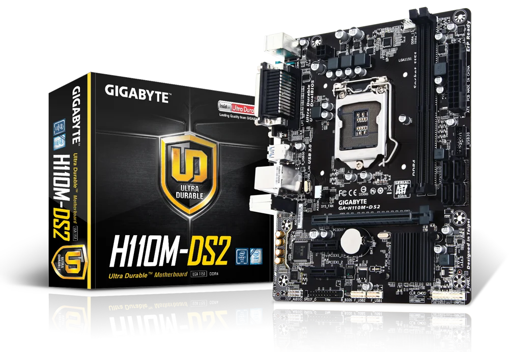 

New GIGABYTE GA-H110M-DS2 DDR3 Motherboard H110 LGA 1151 i3 i5 i7 DDR3 32G