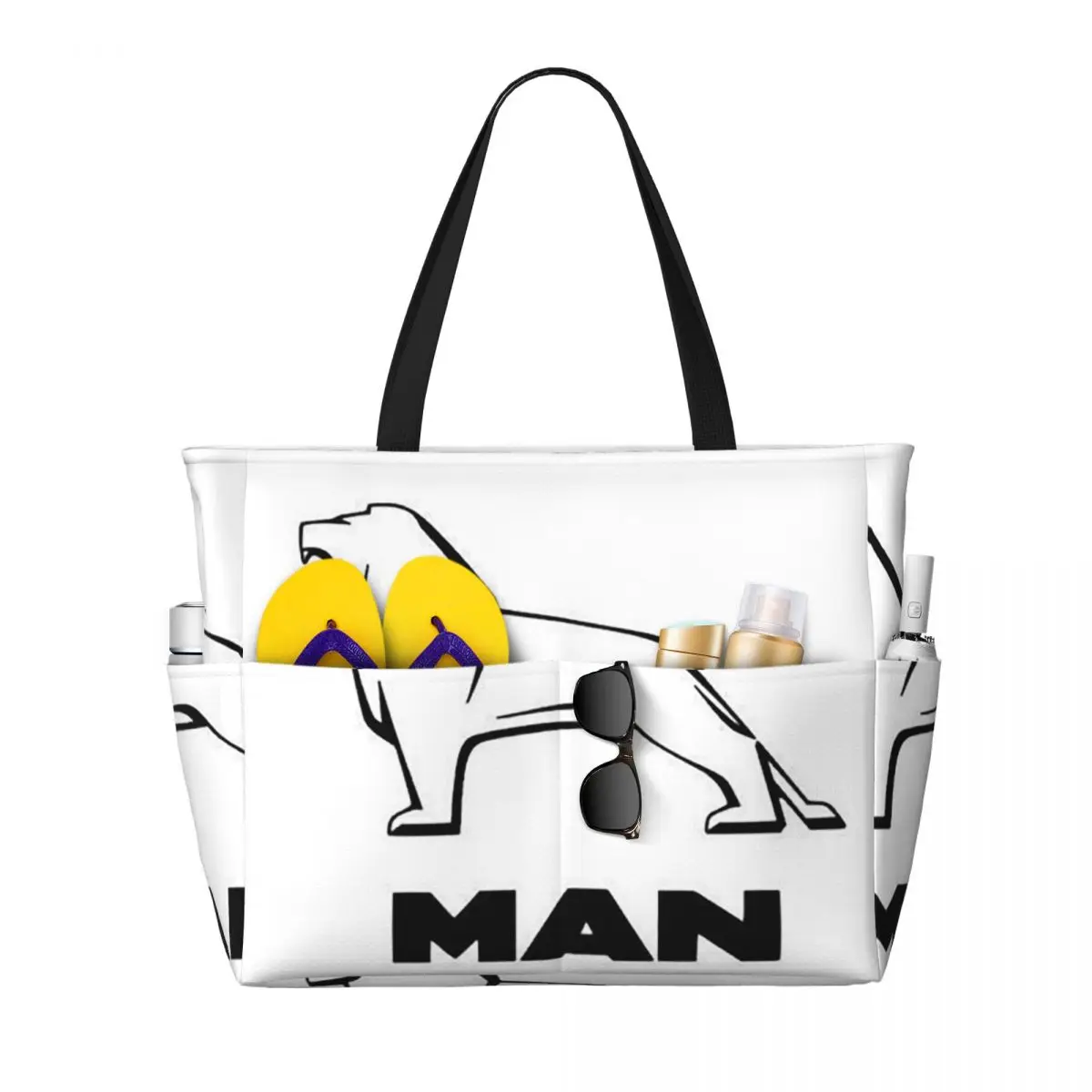 

Man Truck Bus Dual-use Logo Beach Tote Bag Sport Gym Yoga Duffle Large Tote Bag Women Travel Bag Fitness bag