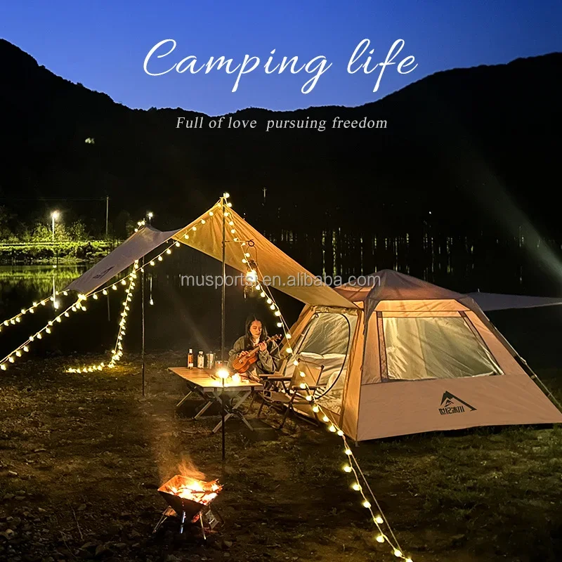 Best Selling Dependable Quality Camping Tent Outdoor Waterproof Easy Setup Double Layer Family Camping Tent And Sun Shelter