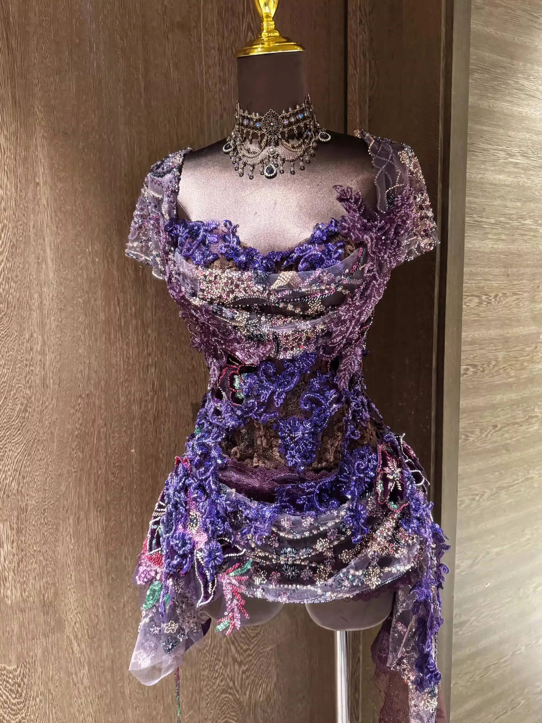 

ZIWU Design Purple Lace Dress Original Design, Customization