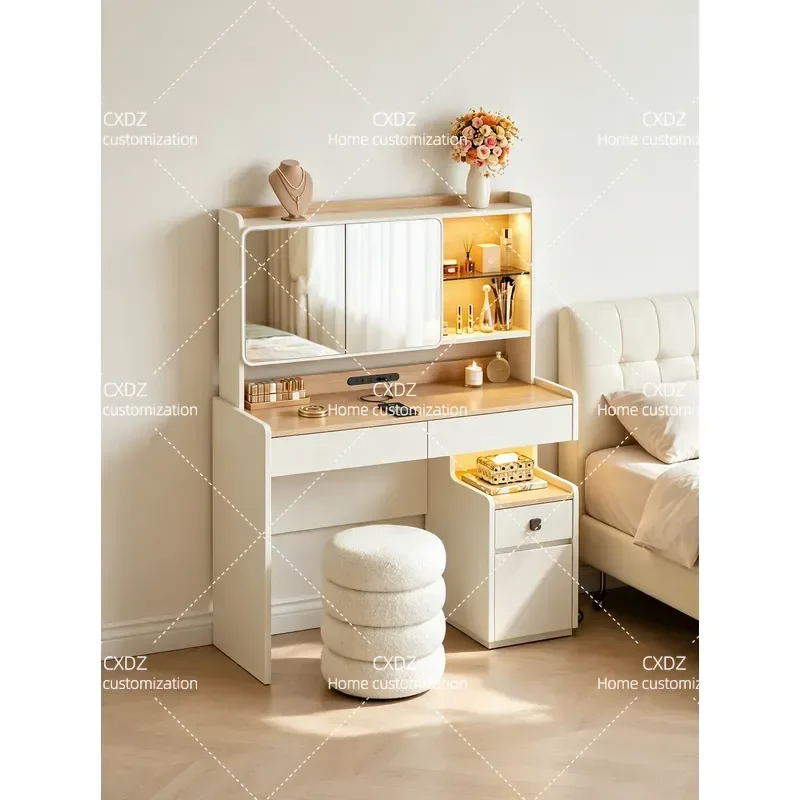 Simple dresser with fingerprint lock bedside table bedroom 2026 new high-end home office computer desk desk