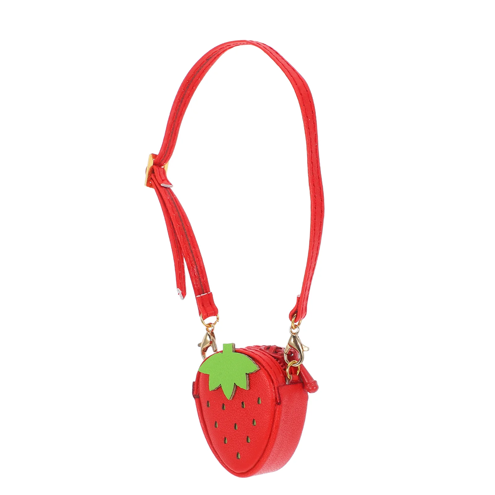 Mini bolsa crossbody bolsa de morango para meninas kawaii tamanho ajustável bonito acessórios bjd saco de brinquedo portátil mini tamanho