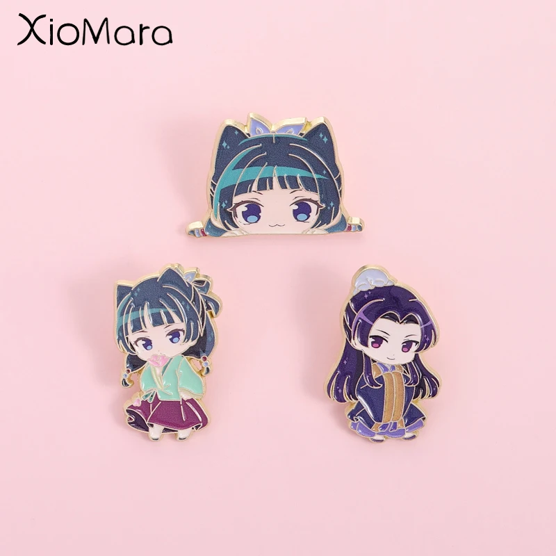 Pin de Esmalte de Personagens Fofos de Anime, Broche de Personagem Maomao Chibi, Acessórios para Mochilas, Presentes para Amigos