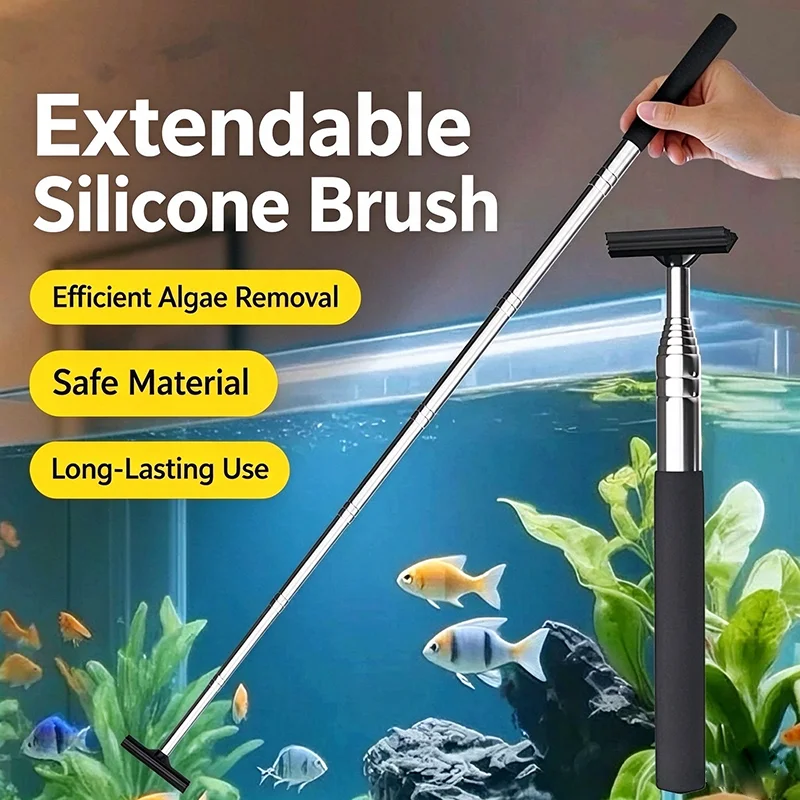 Telescopic Glass Cleaning Tool With Anti Fog Feature Water Scraper For Car Rear View Mirror Aquarium Fish Tank Algae Removal