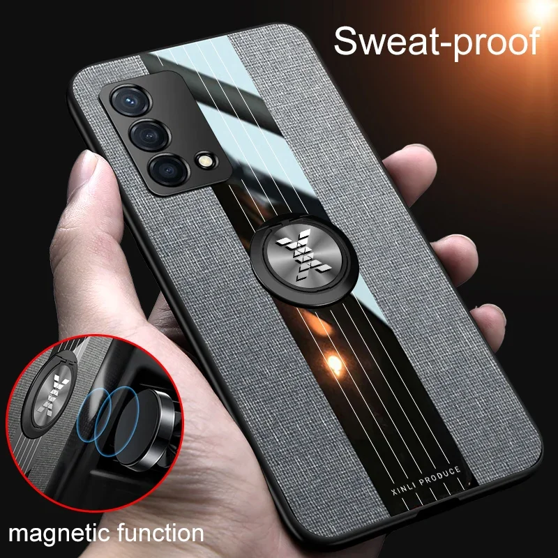 

For Funda Realme GT Master Edition Case Cover Realme GT Neo 2 2T Magnetic Bracket Ring PU Leather Texture Shockproof Bumper