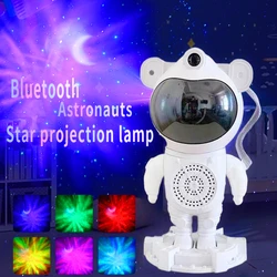 Creative Aurora Borealis Starlight Astronaut Night Light Laser Ambiance Lamp Bluetooth Speaker Astronaut Nebula Projector