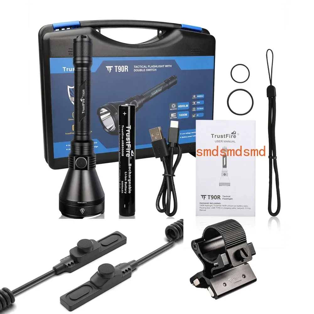 LED Flashlight LMNS SBT-90 4800LM High Power Rechargeable Military Torch Light  for Hunting Self-Defense Camping