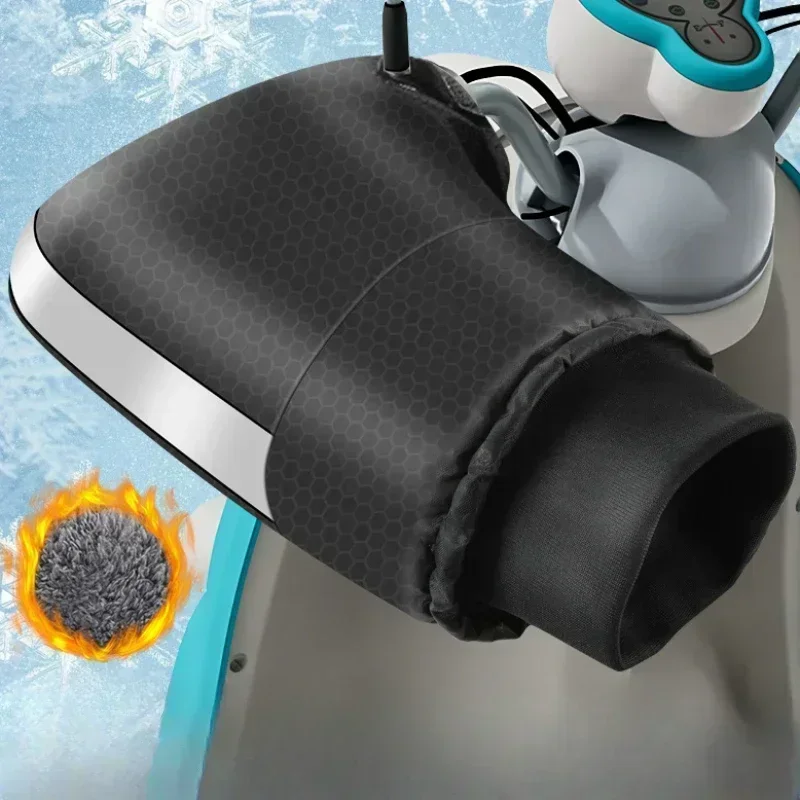 1 زوج دراجة نارية المقود يفشل مقاوم للماء المقود قفازات الثلج قفازات الشتاء الحرارية E-الدراجة الدراجات النارية قفازات #1